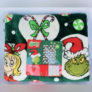 Dr Seuss The Grinch Christmas Holiday Circles Throw Blanket